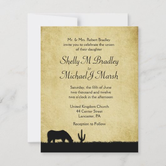 Westerne uitnodiging voor weddenschappen (Voorkant)