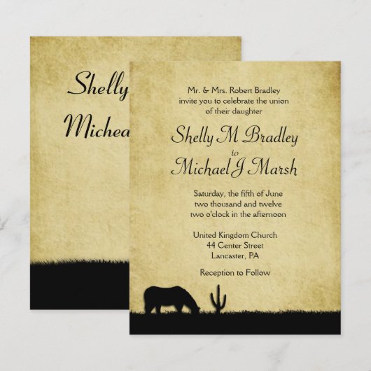 Westerne uitnodiging voor weddenschappen (Voorkant / Achterkant)