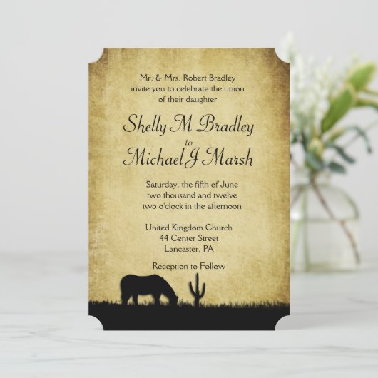 Westerne uitnodiging voor weddenschappen (Staand voorkant)