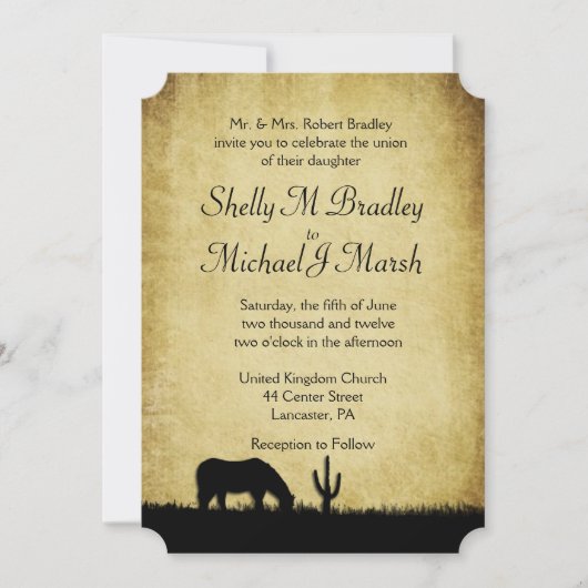 Westerne uitnodiging voor weddenschappen (Voorkant)