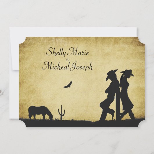 Westerne uitnodiging voor weddenschappen (Achterkant)