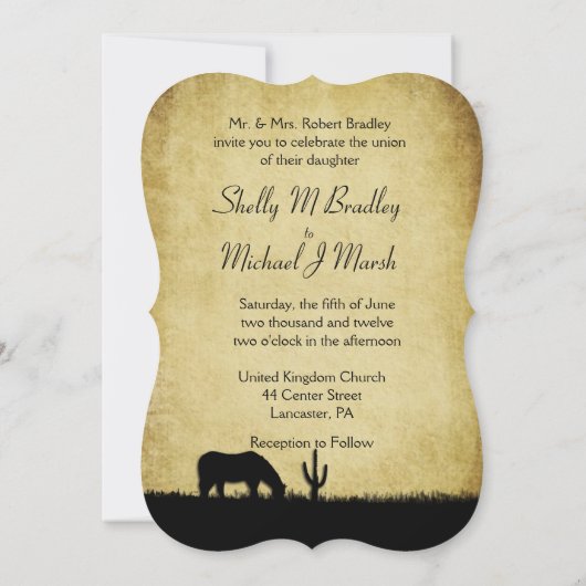 Westerne uitnodiging voor weddenschappen (Achterkant)