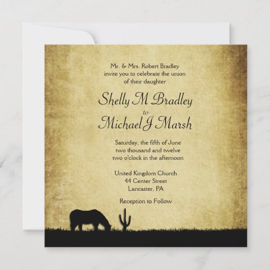 Westerne uitnodiging voor weddenschappen (Voorkant)