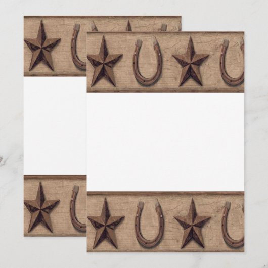 westerne uitnodigingen (Voorkant / Achterkant)