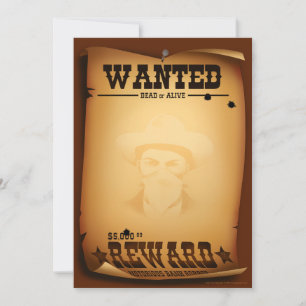 Westerne uitnodigingen Gezocht Poster Stationery