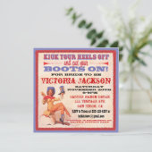 Westerne uitnodigingen van Cowgirl Vrijgezellenfee (Staand voorkant)