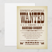 Westerne uitnodigingen voor Gezochte Poster (Voorkant / Achterkant)