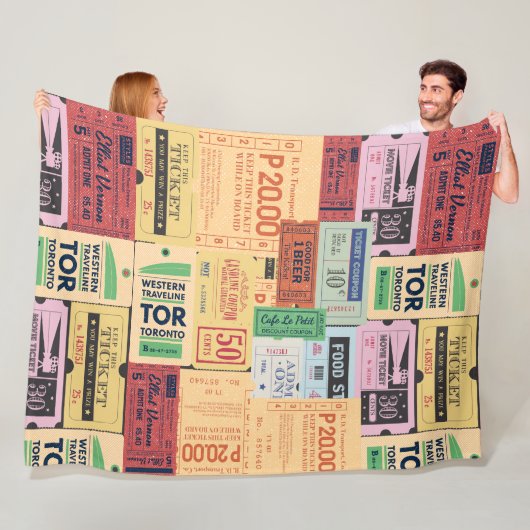 Westerne unieke oude cenima tickets Rustiek cadeau Fleece Deken (In situ)