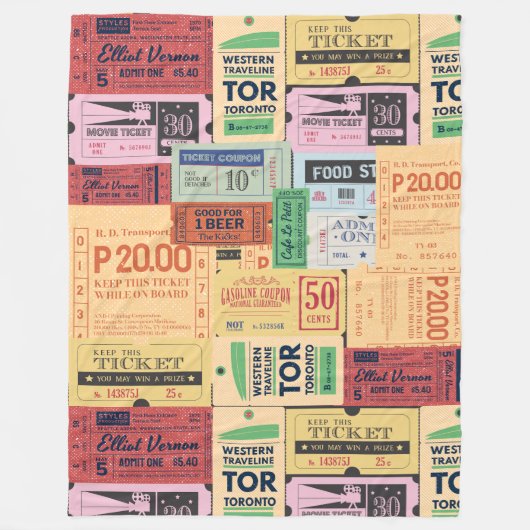 Westerne unieke oude cenima tickets Rustiek cadeau Fleece Deken (Voorkant)