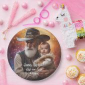 Westerne Vader Tijd en Baby Nieuwjaar Papieren Bordje (Feest)