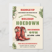 Westerne Vakantie Hoedown, Kerst Country Cowboy Kaart (Voorkant)