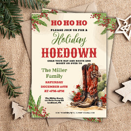 Westerne Vakantie Hoedown, Kerst Country Cowboy Kaart
