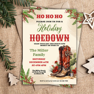 Westerne Vakantie Hoedown, Kerst Country Cowboy Kaart