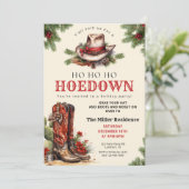 Westerne Vakantie Hoedown, Kerst Country Cowboy Kaart (Staand voorkant)