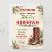 Westerne Vakantie Hoedown, Kerst Country Cowboy Kaart (Voorkant)