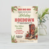 Westerne Vakantie Hoedown, Kerst Country Cowboy Kaart (Staand voorkant)