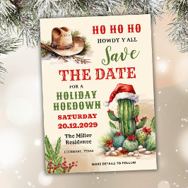 Westerne vakantie Hoedown, Santa Hat Cowboy Party Save The Date
