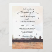 westerne veldbruiloft kaart (Voorkant / Achterkant)