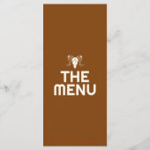 Westerne verbrande Oranje Bull Skull Modern Weddin Menu (Achterkant)