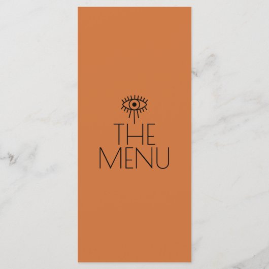 Westerne verbrande Sinaasappel aardachtige moderne Menu (Achterkant)