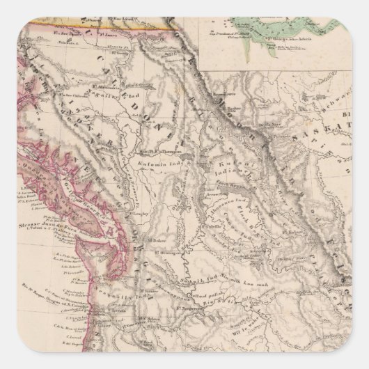Westerne Verenigde Staten Vierkante Sticker (Voorkant)