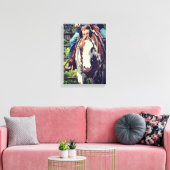 Westerne verfpaarden canvas afdruk (Insitu (Woonkamer))