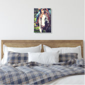 Westerne verfpaarden canvas afdruk (Insitu (Slaapkamer))