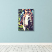 Westerne verfpaarden canvas afdruk (Insitu (Houten vloer))