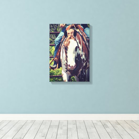 Westerne verfpaarden canvas afdruk (Insitu (Houten vloer))