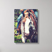 Westerne verfpaarden canvas afdruk (Voorkant)