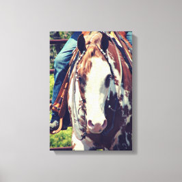 Westerne verfpaarden canvas afdruk