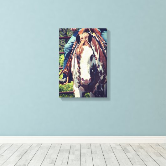 Westerne verfpaarden canvas afdruk (Insitu (Houten vloer))