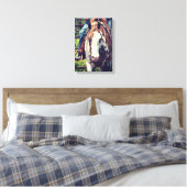 Westerne verfpaarden canvas afdruk (Insitu (Slaapkamer))