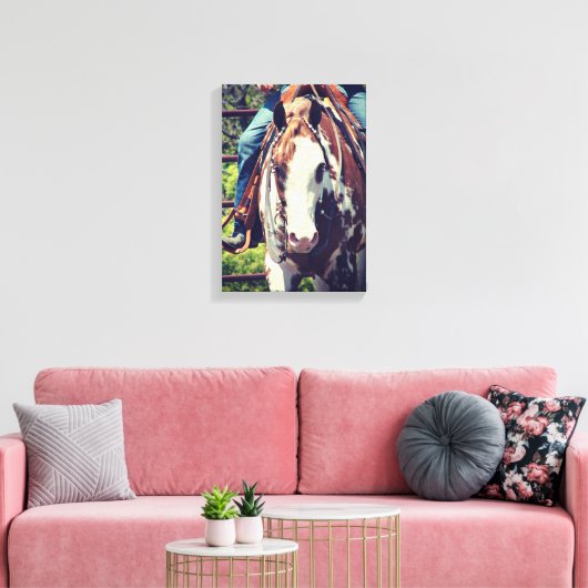 Westerne verfpaarden canvas afdruk (Insitu (Woonkamer))