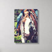 Westerne verfpaarden canvas afdruk (Voorkant)