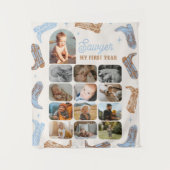 Westerne Verjaardag Eerste Jaar Foto Tapestry Wandkleed (Voorkant)