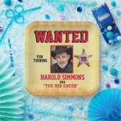 Westerne verjaardag gezocht papieren bordje (Feest)