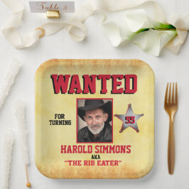 Westerne verjaardag gezocht papieren bordje