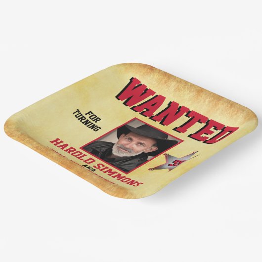 Westerne verjaardag gezocht papieren bordje (Gebogen)