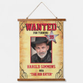Westerne Verjaardag Gezocht Poster Hangend Wandkleed (Voorkant)