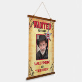 Westerne Verjaardag Gezocht Poster Hangend Wandkleed (Gebogen)
