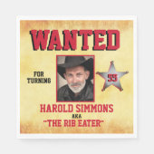 Westerne verjaardag gezocht servet (Voorkant)