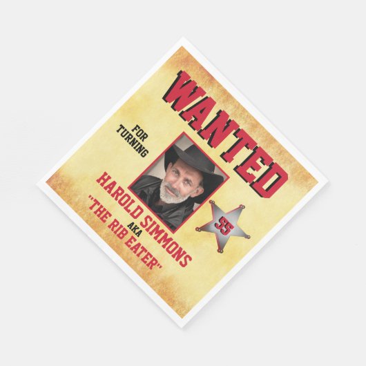 Westerne verjaardag gezocht servet (Hoek)