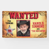 Westerne verjaardag gezocht spandoek (Horizontaal)