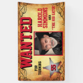 Westerne verjaardag gezocht spandoek (Verticaal)