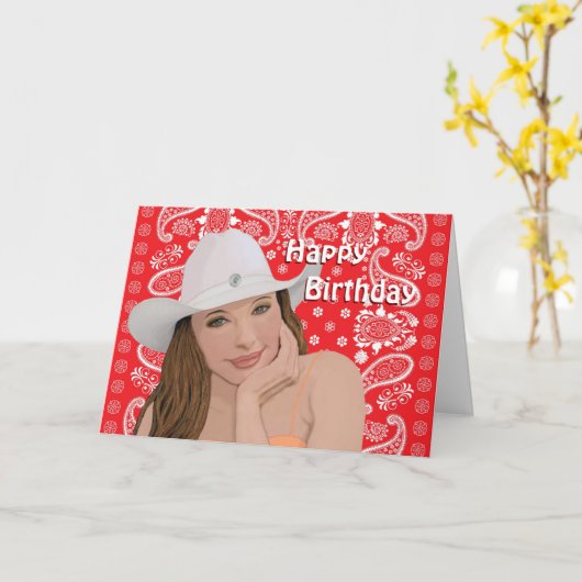 Westerne verjaardag kaart (Gele Bloem)