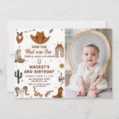 Westerne Verjaardags Rustiek 1e Verjaardagsfeestfo Kaart (Voorkant)