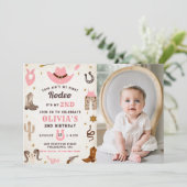 Westerne Verjaardags Rustiek 2e Verjaardagsfeestfo Kaart (Staand voorkant)