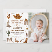 Westerne Verjaardags Rustiek 2e Verjaardagsfeestfo Kaart (Voorkant)