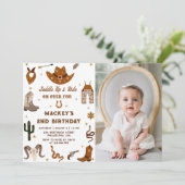 Westerne Verjaardags Rustiek 2e Verjaardagsfeestfo Kaart (Staand voorkant)